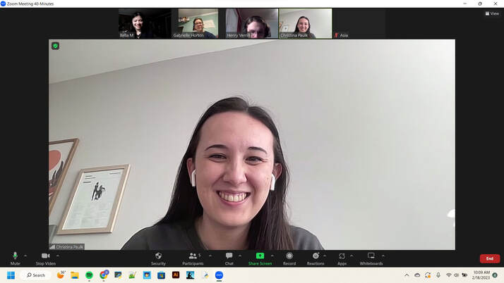A screenshot showing a virtual interview taking place.